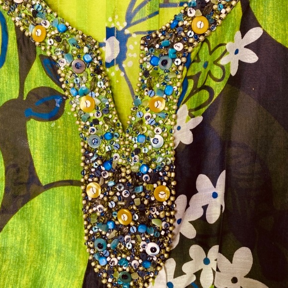 LAFAYETTE 148 New York Multi Green Floral Top - Picture 9 of 14